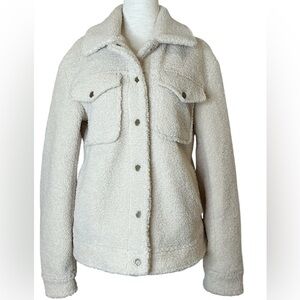 Tularosa Sherpa Buttoned Down Jacket in Cream Color Size XSmall